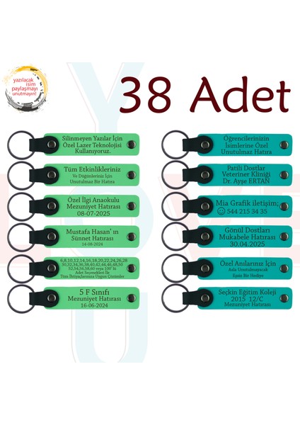 F Yeşili & K Turkuaz, Pastane Müşterilerine Teşekkür Hediyesi, 38’li Set, Kişisel Özel Hatıra