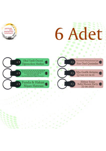 Fıstık Yeşili & Yavru Ağzı, Kültürel Gezi Ekibine Özel Anı, 6’lı Set, Isim Yazılabilen Anahtarlık