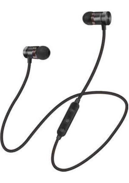 Sports Mıknatıslı Siyah Bluetooth Kulaklık Kablolu Uzun Pil Ömrü fırsatları