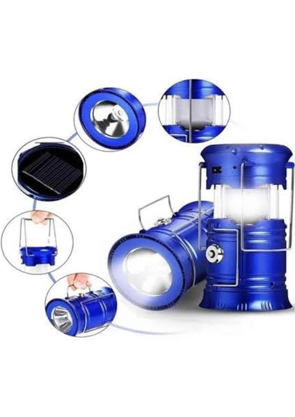 Büyük Boy Güneş Enerjili Kamp Feneri Işıldak Lamba USB Şarjlı fırsatları