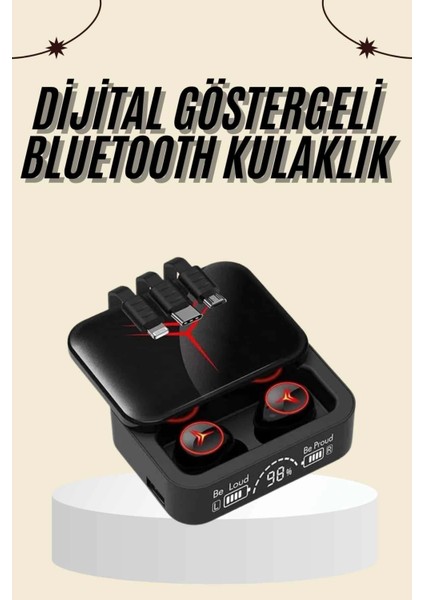 Kablosuz Şarj Göstergeli Powerbank Özellikli Bluetooth Kulaklık Çağrı Cevaplayabilen
