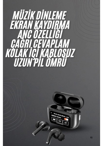 Kulak Içi Bluetooth Kulaklık Ekranlı Müzik Dinleme Çağrı Cevaplama Siyah fiyatları