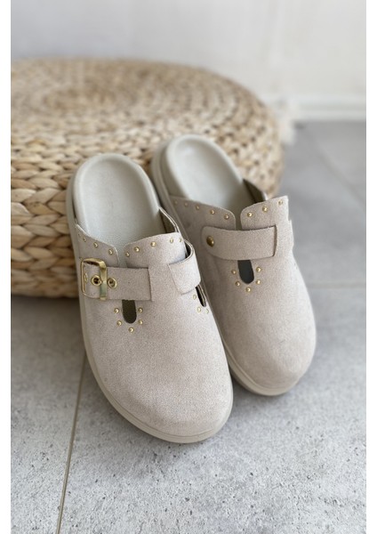 Krem Süet Rahat ve Şık Günlük Kadın Terlik TMD2025002 fiyatları