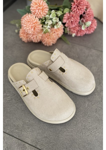 Krem Süet Rahat ve Şık Günlük Kadın Terlik TMD2025002 indirimleri