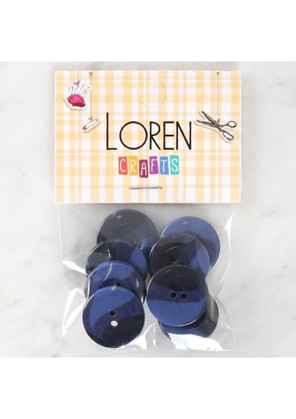 Loren Crafts 8'li Düğme Mavi - 1141