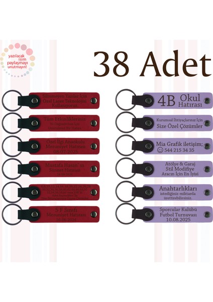 Kırmızı & Mor Menekşe, 38’li Set, Kişiye Özel Anahtarlık, Pastane Müşterilerine Teşekkür Armağanı
