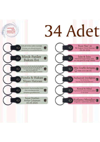 Beyaz & Pembe, Fen Bilimleri Öğretmeninden Sınıfına Hediye, 34’lü Set, Kişisel Mesajlı Anahtarlık