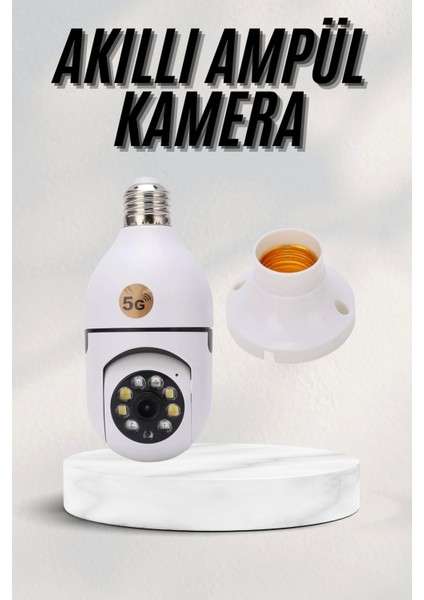 Akıllı Kamera Wifi Kamera Duylu Ampul Görünümlü 360 Derece Dönebilen Ev Kamerası