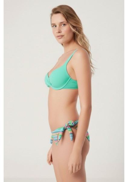 Bandeu Bağlamalı Bikini Altı Çizgi Desenli – Mix & Match Tek Alt fiyatları