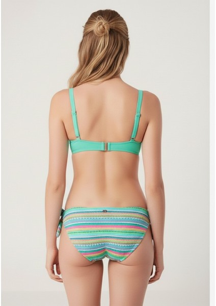 Bandeu Bağlamalı Bikini Altı Çizgi Desenli – Mix & Match Tek Alt modelleri