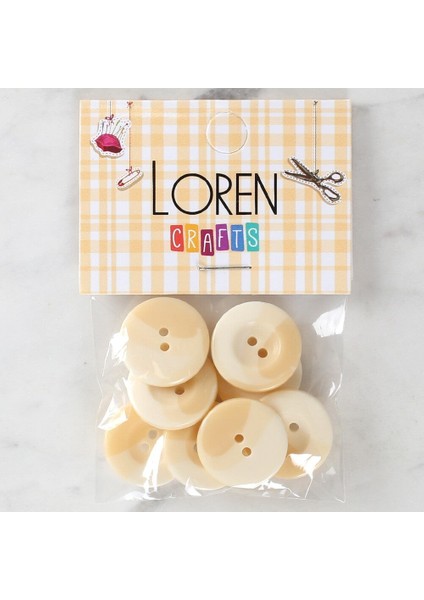 Loren Crafts 8'li Düğme Krem - 1142