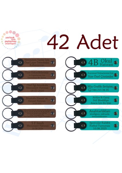 A Kahve & Koyu Turkuaz, Kardeşler Arasında Paylaşılacak Armağan, 42’li Set, Isimli Anlamlı Hatıra