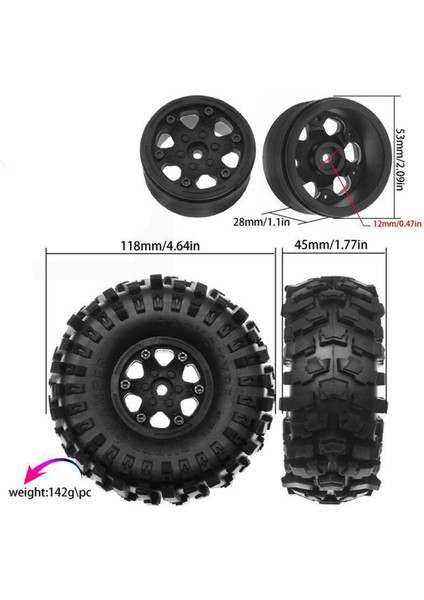 4pcs 1/10 Rc Otomobil Traxxas Eksenel SCX10 C Araç Aksesuarları Siyah (Yurt Dışından) modelleri