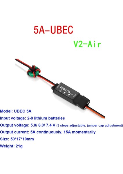 Ubec 5A V2 Hava Yüksek Voltaj Regülatörü Modülü 2-8s 5V 6V 7.4V 5A Trawler Için Ayarlanabilir Bec (Yurt Dışından) modelleri