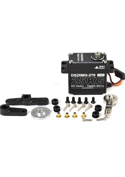 25KG Servo Motor Su Geçirmez Dijital Servo Yüksek Tork Metal Dişli Servo Rc Otomobil Robotu Mekanik Kollar, 270 Derece (Yurt Dışından)