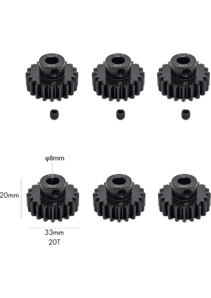 1pcs Motor Dişli M1.5 8mm 20T Pinyon Motor Dişli 1/5 1/6 Rc Araç Rc 55 56 Serisi Motor Fırçasız Motor (Yurt Dışından) fırsatları