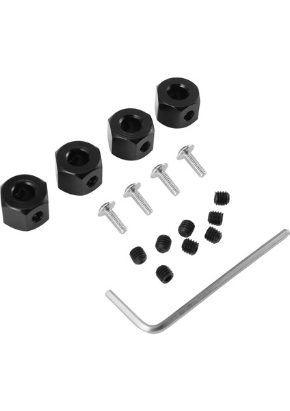 4pcs 5mm Ila 12MM Metal Birleştirici Tekerlek Hub Hub Hex Adaptörü Wpl D12 C14 C24 C34 Mn D90 D91 MN99S Rc Araba Yükseltme Parçaları, Bk (Yurt Dışından) modelleri