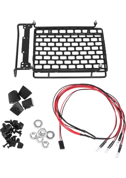 Çatı Bagaj Rafı LED Işık Çubuğu Wrangler Tamiya CC01 Axıal SCX10 Alüminyum Alaşım Bagaj Rafı Araba Çatı Rafı (Yurt Dışından)