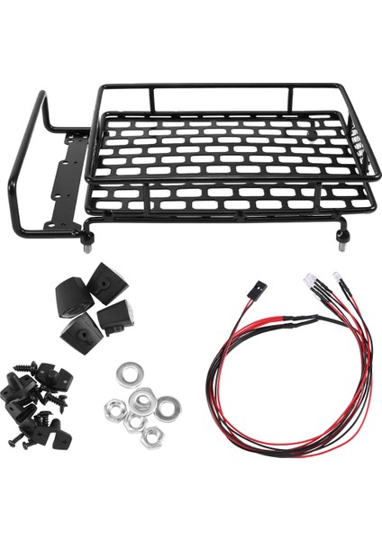 Çatı Bagaj Rafı LED Işık Çubuğu Wrangler Tamiya CC01 Axıal SCX10 Alüminyum Alaşım Bagaj Rafı Araba Çatı Rafı (Yurt Dışından) fiyatları