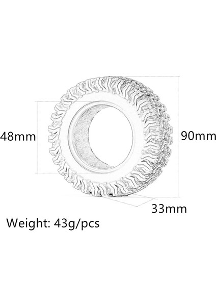 4pcs 90MM 1.9 1/10 Rc Paletli Araba Traxxas Trx4 RC4WD D90 Eksenel SCX10 Iıı Iıı Redcat Mst (Yurt Dışından) fiyatları