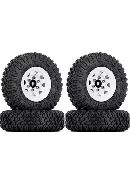 4pcs 85MM 1.55 Metal Beadlock Tekerlek Jantlar Lastikler 1/10 Rc Paletli Araba Eksenel Yetisi Jr RC4WD D90 Tf2 Tamiya, Beyaz (Yurt Dışından)