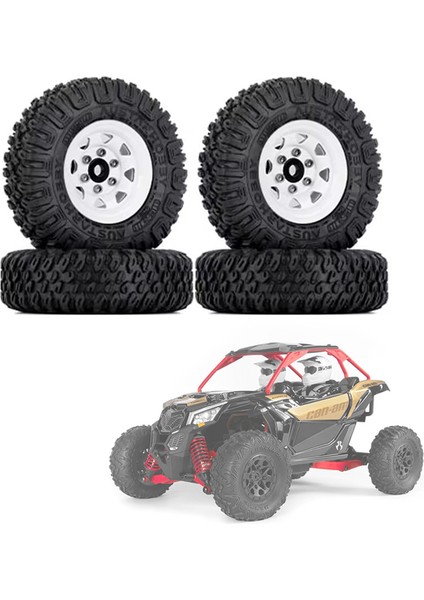 4pcs 85MM 1.55 Metal Beadlock Tekerlek Jantlar Lastikler 1/10 Rc Paletli Araba Eksenel Yetisi Jr RC4WD D90 Tf2 Tamiya, Beyaz (Yurt Dışından) indirimleri