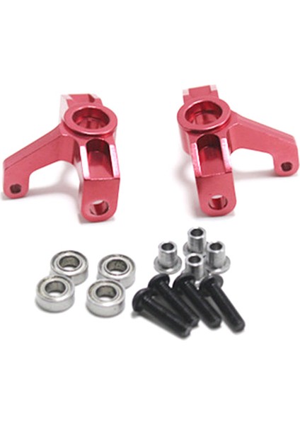 2pcs Metal Direksiyon Kupası Ön Tekerlek Koltuğu Rulmanlı Yükseltme Parçaları Wltoys 144001 1/14 Rc Araba, Kırmızı (Yurt Dışından)