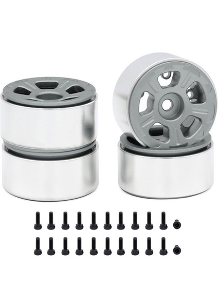 4pcs 1.0in 1/24 1/18 Rc Paletli Araba Eksenel SCX24 AX24 FCX24 ENDURO24 TRX4M, Geniş 5 Soces Gri (Yurt Dışından)