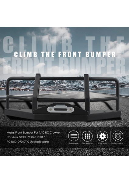 1/10 Rc Prwler Araç Axıal SCX10 90046 90047 RC4WD-D90 D110 Yükseltme Parçaları Için Metal Ön Tampon (Yurt Dışından) fırsatları