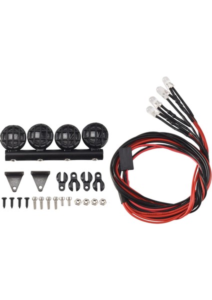 Rc Araba LED Çatı Lambası Işıkları Çubuğu Wpl 1/18 1/24 Rc Kamyon Araç Yükseltme Parçaları Aksesuarları, 4 LED (Yurt Dışından)