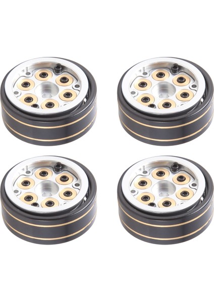 4pcs 1.0inch Mini Beadlock Tekerlek Jant Hub 1/24 1/18 Rc Paletli TRX4M AX24 SCX24 FCX24 FCX18 Rc Trawler Araba Gümüş (Yurt Dışından) modelleri