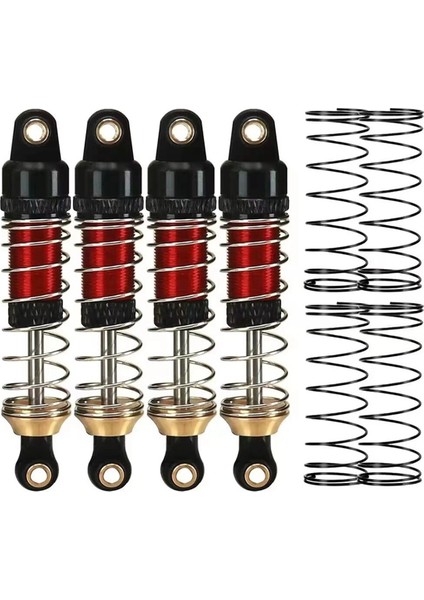 4pcs Rc Şok Emici Alüminyum Traxxas Için Ön ve Arka Şoklar 1/18 4WD TRX4M Yükseltme Parçaları, Kırmızı (Yurt Dışından)
