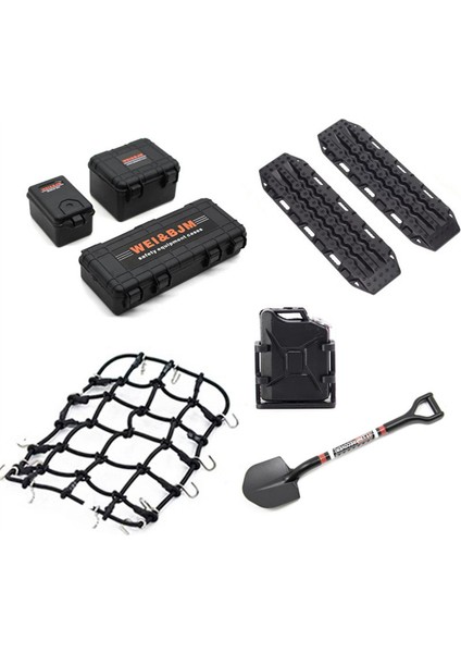 Evrensel 8pcs/set Simüle Dekorasyon Bavul Bagaj Net Kürek Trx4 SCX10 90046 1/10 Rc Araç Aksesuarları Turuncu (Yurt Dışından)