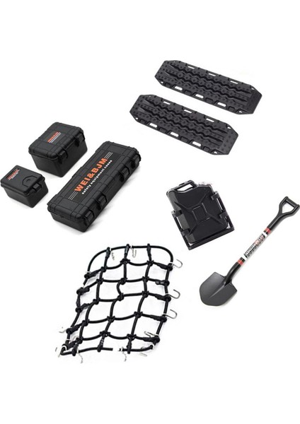 Evrensel 8pcs/set Simüle Dekorasyon Bavul Bagaj Net Kürek Trx4 SCX10 90046 1/10 Rc Araç Aksesuarları Turuncu (Yurt Dışından) fiyatları