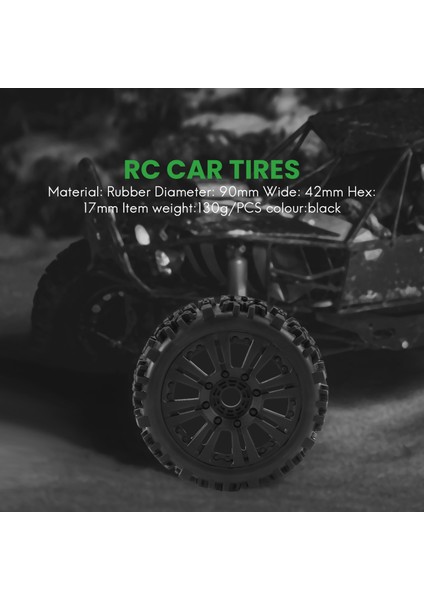 17MM Hub Tekerlek Jant ve Lastikler 1/8 Off-Road Rc Araba Buggy Redcat Takımı Losi Vrx Hpı Kyosho Hsp Carson Hobao, 4pcs (Yurt Dışından) fırsatları