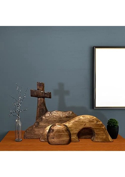 Boş Mezar Paskalya Sahnesi ve Ahşap Paskalya Mezarı Sahne Dekorasyonu, Ahşap Paskalya Yeniden Doğuş Dekoru (Yurt Dışından) fiyatları