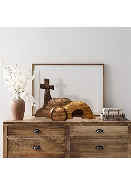 Boş Mezar Paskalya Sahnesi ve Ahşap Paskalya Mezarı Sahne Dekorasyonu, Ahşap Paskalya Yeniden Doğuş Dekoru (Yurt Dışından) indirimleri