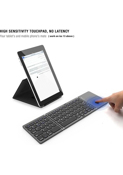 Shuai Yan Dokunmatik Yüzeyli Kablosuz Klavye Şarj Edilebilir Katlanabilir Taşınabilir Bluetooth Klavye Android Windows Ios Için (Yurt Dışından) fiyatları