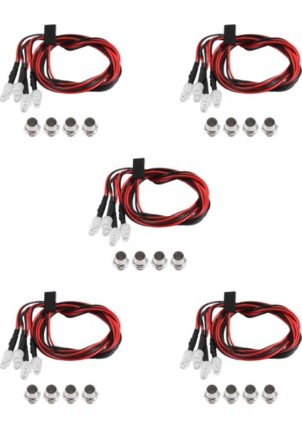 4 Leds Rc LED Işık Kiti 1/10 Rc Otomobil Kamyonu Trawler Rc Modeli Drift Araç Far Far Limit, 5mm, Kırmızı (Yurt Dışından) fiyatları
