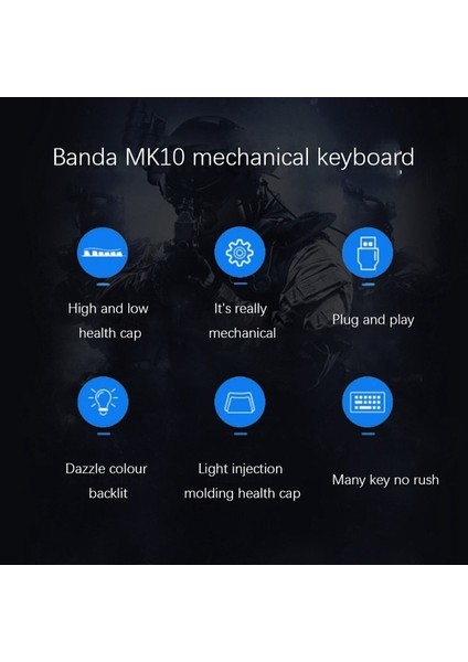 Shuai Yan Banda MK10 Bilgisayar Klavi, Pc ve Laptop Için Tak ve Çalıştır Kablolu USB Renkli Işıklı Klavye (Yurt Dışından) modelleri