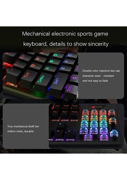 Shuai Yan Banda MK10 Bilgisayar Klavi, Pc ve Laptop Için Tak ve Çalıştır Kablolu USB Renkli Işıklı Klavye (Yurt Dışından) fırsatları