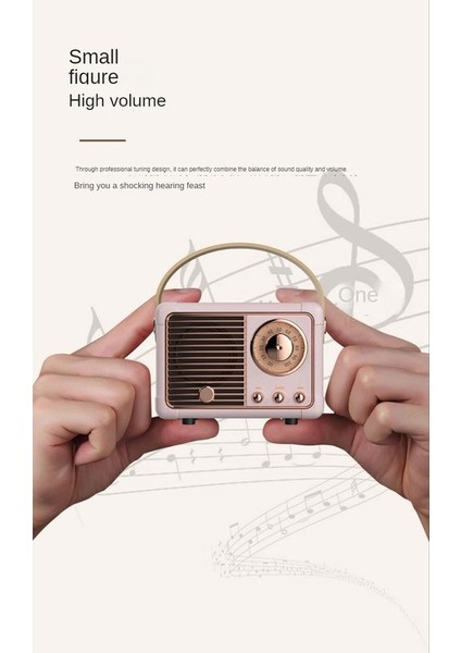 Retro Bluetooth Hoparlör - Pembe (Yurt Dışından) fırsatları