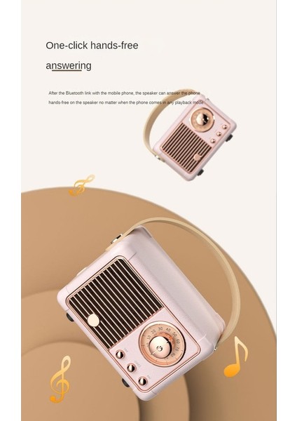 Retro Bluetooth Hoparlör - Pembe (Yurt Dışından) indirimleri