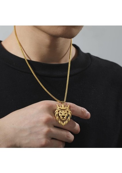 Örümcek Kolye Kolye Paslanmaz Çelik Kral Taç ile Hafif Aslan Kolye Örümcek Adam Kolye Punk Hayvan Charm Erkekler Kadınlar Için Vintage Cadılar Bayramı Takı (Yurt Dışından) modelleri