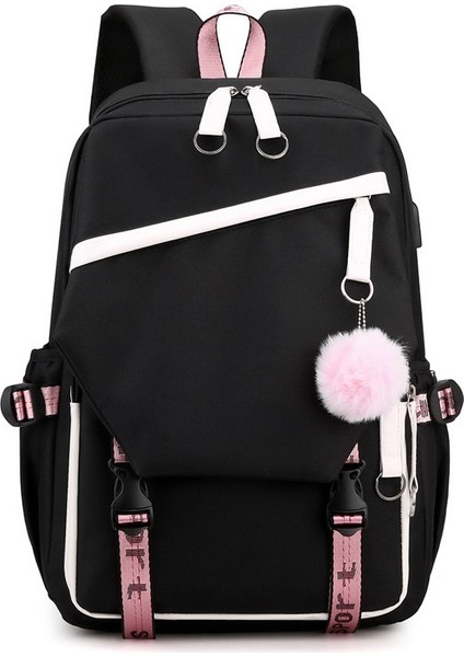 2023 Yeni USB Şarj Okul Çantası Oxford Bez Erkek Sırt Çantası Büyük Kapasiteli Ortaokul Öğrencisi Açık Sırt Çantası (Yurt Dışından)