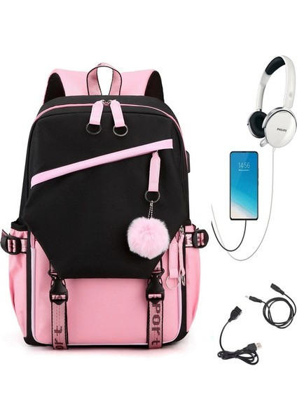 2023 Yeni USB Şarj Okul Çantası Oxford Bez Erkek Sırt Çantası Büyük Kapasiteli Ortaokul Öğrencisi Açık Sırt Çantası (Yurt Dışından) fırsatları