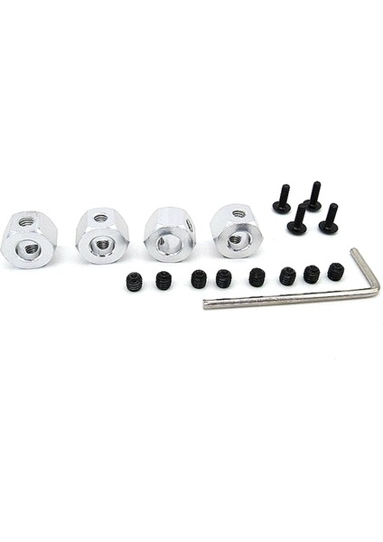 4pcs 5mm Ila 12MM Metal Birleştirici Tekerlek Hub Hub Hex Adaptörü Wpl D12 C14 C24 C34 Mn D90 D91 MN99S Rc Araç Yükseltme Parçaları, Sr (Yurt Dışından)