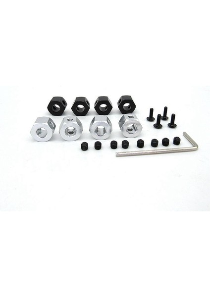 4pcs 5mm Ila 12MM Metal Birleştirici Tekerlek Hub Hub Hex Adaptörü Wpl D12 C14 C24 C34 Mn D90 D91 MN99S Rc Araç Yükseltme Parçaları, Sr (Yurt Dışından) modelleri