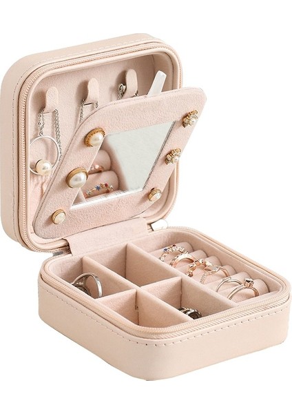 Seyahat Takı Saklama Kutusu Ayna ile Çift Katmanlı Uygun Kolye Saklama Kutusu Küpe Küpe Mücevher Kutusu (Yurt Dışından) fiyatları