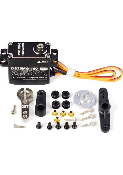 25KG Servo Motor Su Geçirmez Dijital Servo Yüksek Tork Metal Dişli Servo Rc Otomobil Robotu Mekanik Kollar, 180 Derece (Yurt Dışından)